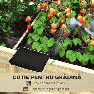 Jardinieră Înălțată din Lemn cu Raft Inferior, Separator, Găuri de Drenaj, 115x46x75 cm, Culoare Lemn - Img 6