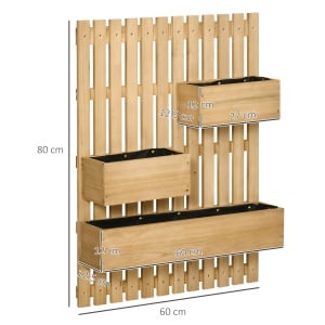 Jardiniera Lemn Exterior – Verticala cu 3 Ghivece Detasabile - Img 3