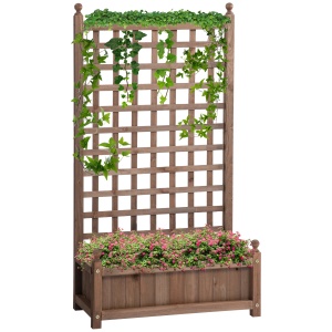 Jardiniera Lemn Exterior 90×45×180 cm – Suport & Grilaj pentru Plante Catatoare - Img 1