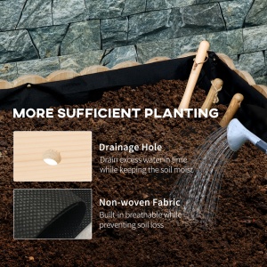 Jardiniera pentru exterior, verticala si de dimensiuni reduse din lemn de brad cu orificiu de scurgere si protectie interioara, 86x30x50 cm, culoarea lemnului - Img 6