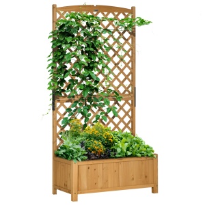 Jardiniera Verticala Lemn Galben 90×45×180 cm – Brad & Design Vertical - Img 1