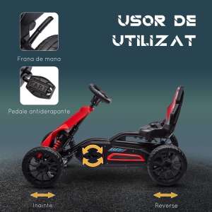 Kart Copii cu Pedale – Scaun Reglabil, Roti EVA 100×58×58.5 cm - Img 5