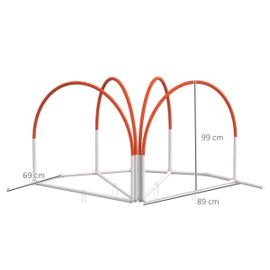 Kit de Antrenament cu Obstacole pentru Animale de Companie, Set Echipament de Agilitate pentru Câini, 89x69x99 cm, Portoccaliu - Img 3