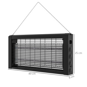 Lampă Anti-Țânțari de Interior 8W cu Lanț și Plasă de Protecție Negru - Img 3