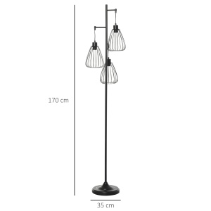 Lampa de podea Lampă cu picior Design vintagecindustrial din metal culoare negru - Img 3