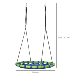 Leagan Gradina pentru Copii 3-8 Ani – Ø100 cm, Franghii Reglabile - Img 3
