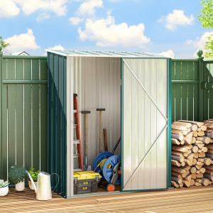 Magazie de Grădină pentru Unelte din Oțel Laminat 161,5x94,5x196cm, Verde - Img 2