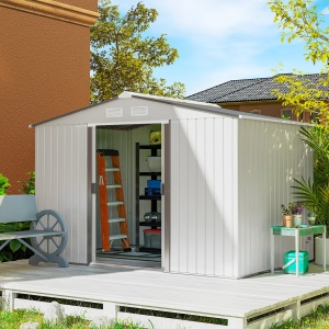 Magazie Gradina 277×195×192 cm – Otel & PP cu Usi Glisante Duble - Img 2