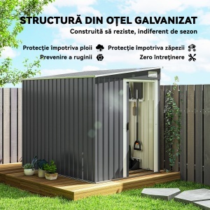 Magazie Metalică Galvanizată 7 x 5ft, cu Ușă Glisantă - Img 4