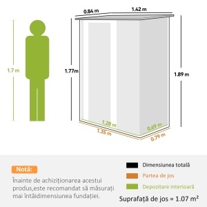 Magazie pentru Unelte Sopron din Otel Impermeabila 142x84x189cm - Img 3