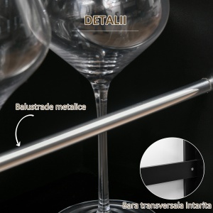 masa de bucatarie, 3 rafturi, 112x57x106cm, negru - Img 6