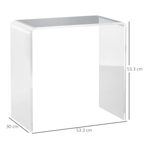 Masa Laterala din Acril Masa Laterala Moderna Fara Colturi cu Margini Rotunjite Spatiu de Depozitare pentru Spatii Mici Transparenta - Img 3