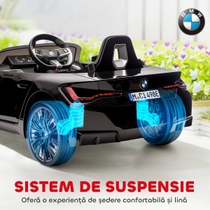 Mașină Electrică pentru Copii 3-6 Ani cu Licență BMW, cu Telecomandă, Claxon și Faruri, 115x67x45 cm, Neagră - Img 8