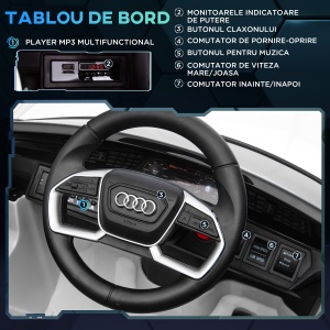 Masina sport electrica pentru copii, jucarie cu motor 12V pentru copii de 3-5 de ani, Alba - Img 5