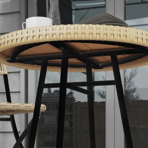 Masuta de cafea pentru exterior, Finisaj de lemn natural - Img 8