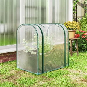 Mini Seră de Grădină cu Sac de Plantare, Seră pentru Grădină cu Ușă Rulabilă, Structură din Oțel, Acoperire din Plastic, pentru Legume, Flori, Plante, Verde Închis - Img 9
