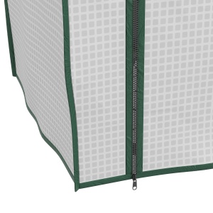 Mini Seră pe 3 Nivele cu Acoperiș PE Întărit, Seră Portabilă cu Ușă Rulantă și Rafturi din Sârmă, 59x39x127 cm, Alb - Img 7