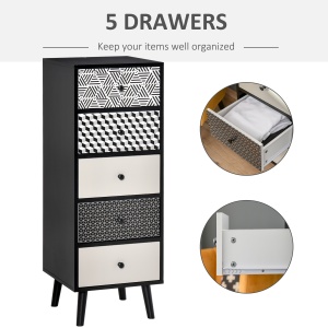 Mobila Comodă cu 5 sertare Mobilier modern pentru casa dimensiune 39.5x39.5x110 cm - Img 5