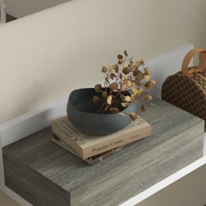 Mobilier Hol 2‑in‑1 cu Oglinda si Sertar 75x35x75 cm – Gri - Img 8