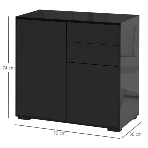 Mobilier Multiuz 79×36×74 cm – Alb cu Sertare si Dulapuri Push - Img 3
