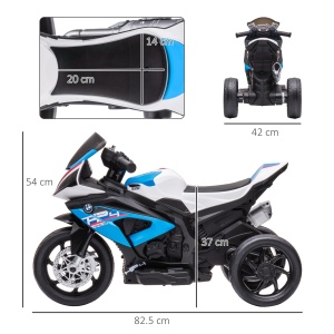 Motocicleta BMW HP4 pentru copii 18-60 luni ,cu 3 Roti, muzica, Licenta,6V,Albastru - Img 3