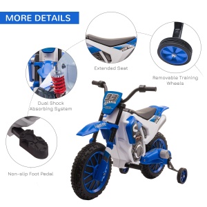 Motocicleta Electrica pentru Copii Baterie 12V Reincarcabila si Rotite Albastru inchis - Img 6