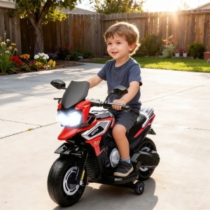 Motocicletă Electrică pentru Copii cu Oglinzi și Suporturi pentru Picioare, 85.5x44.5x56 cm, Roșu - Img 2