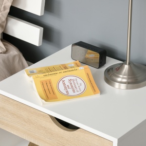 Noptiere Moderne cu Sertar și Raft, Design Modern și Funcțional, Ideal pentru Cameră de Dormit, Albastru - Img 7