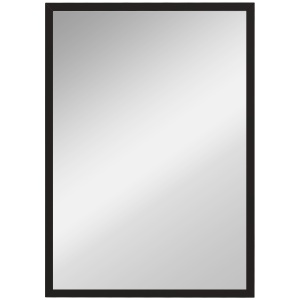 Oglindă de Perete Dreptunghiulară cu Cârlige, din Sticlă și MDF, 50x70 cm, Negru