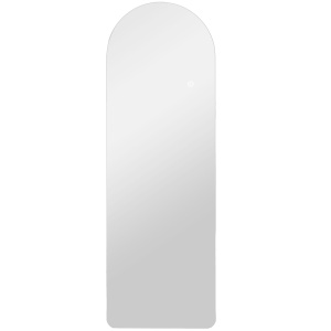 Oglindă de Perete în Formă de Arc cu Iluminare LED, Control Tactil și Sticlă Călită, 40x3x120 cm, Transparentă