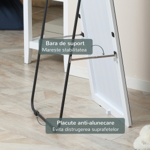 Oglinda de toaleta, suspendata sau inclinata, din aliaj de aluminiu, argintiu - Img 4