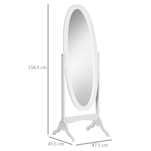 oglinda reglabila cu suport, 47.5x45.5x154.5cm, alba - Img 3