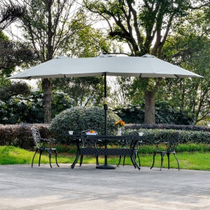 Ombrellone da Giardino 4.5m con 48 LED a Energia Solare e Manovella - Img 8