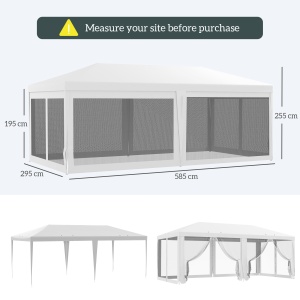 Outdoor 116" x 234" Pop-Up Canopy Tent w/ UV Protection & Lasting Strength White - Img 3