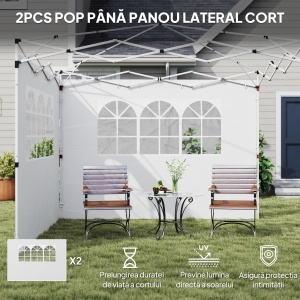 Panouri Laterale pentru Foișor Pop-Up, 3x2m, Alb - Img 4