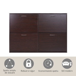 Pantofar 120×24×81 cm – Rafturi Reglabile, PAL Maro - Img 7