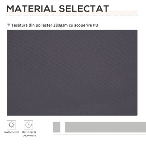 Pânză de Schimb pentru Copertină Retractabilă Anti UV 30+, 3.47x2.9 m, Gri - Img 4