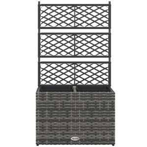Pat De Flori De Sine Statator Cu Doua Cutii De Plante Pentru Gradina 57x30x107cm Mixt Gri