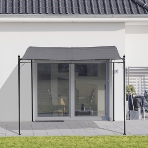 Pavilion Cort Foisor 3x3m pentru Gradina sau Terasa cu perdea Gri - Img 2