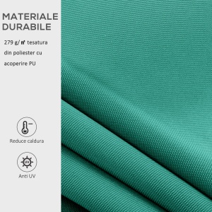 perdea tip rulou parasolar impermeabil, 295x245cm, verde - Img 8