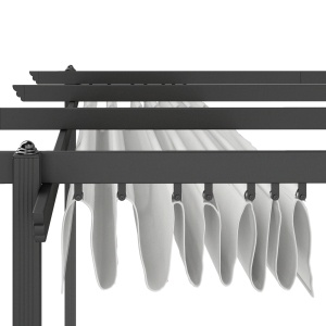 Pergolă Retractabilă cu Structură din Aluminiu, Copertină de Soare pentru Grădină sau Terasă, 390x390x223 cm, Alb - Img 8