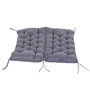 Pernă pentru Scaun și Spătar pentru Bancă de Grădină leagăn canapea 2 Locuri Mare Confort 132 x 110 x 10 cm Gri - Img 6