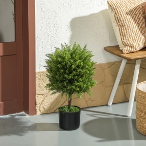 Plantă Artificială Cedru Rezistentă la Raze UV cu Ghiveci, Ø14,5x55 cm, Verde - Img 2