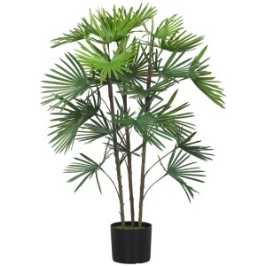 Plantă artificială de 90 cm din plastic verde cu ghiveci de Ø16.5x13.5 cm - Img 1