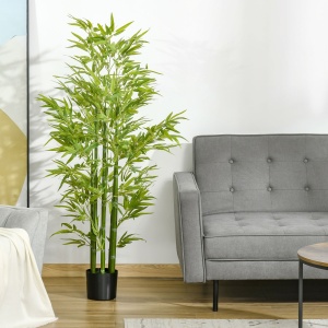 Planta Artificiala de Bambus 150 cm Inaltime cu Ghiveci Inclus pentru Interior si Exterior - Verde - Img 2