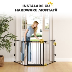 Poarta Modulara Caini – 5 Panouri Pliabile Metal & Plastic Durabil - Img 9