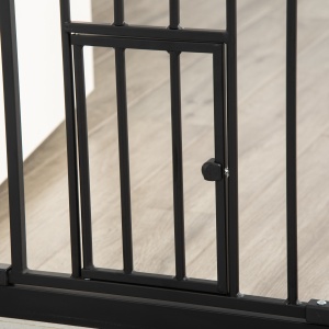 Portita pentru Caini cu Fixare prin Apasare, Extensibila de 74-80 cm cu Inchidere Automata, Neagra - Img 9