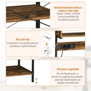 Raft Bucatarie cu Prize – Dulap Multifunctional pentru Microunde - Img 7