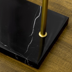 Raft cu 2 carlige pentru intrare, dormitor si sufragerie din metal si marmura, 35x25x170 cm, auriu si negru - Img 9