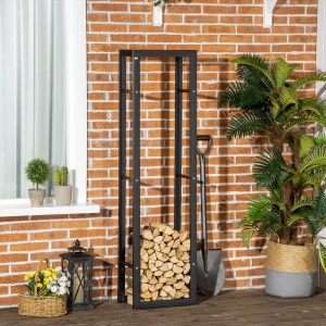 raft stocare lemne, vertical, de interior, 40x25x150cm - Img 2